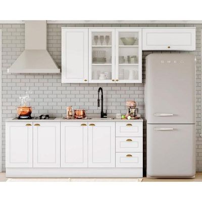 Cozinha Completa Americana (2 Aéreos, 2 Balcões, 1 Complemento) 5 Peças Branco - Henn