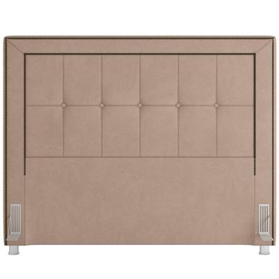 Cabeceira Cama Box Casal 140cm P05 Atenas Veludo Bege