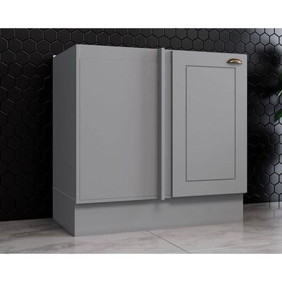 Balcão de Cozinha Canto Reto Americana 1 Porta s/ Tampo 84cm Cinza - Henn