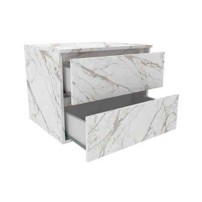 Gabinete de Banheiro Suspenso BN3607 2 Gavetas cor Branco - Tecno Mobili
