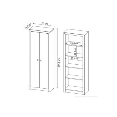 Armário de Escritório ME4105 c/ 2 Portas Amêndoa - Tecno Mobili