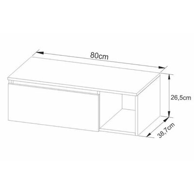 Gabinete de Banheiro Suspenso BN3601 1 Porta cor Mármore Branco - Tecno Mobili