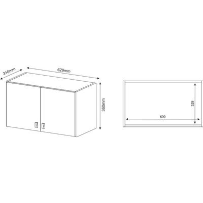 Armário Aéreo Lavanderia AM3103 c/ 2 Portas Branco - Tecno Mobili