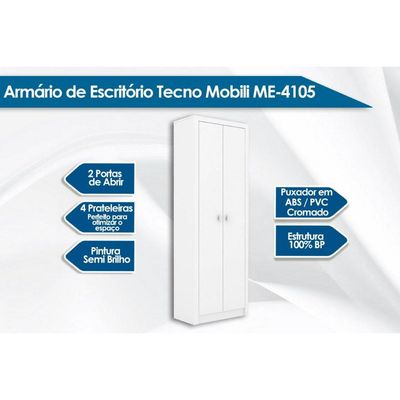 Armário de Escritório ME4105 c/ 2 Portas Amêndoa - Tecno Mobili
