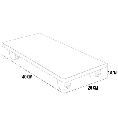 Kit 04 Suportes Para Cpu Com Rodízios Cyber L03 Amadeirado - Lyam