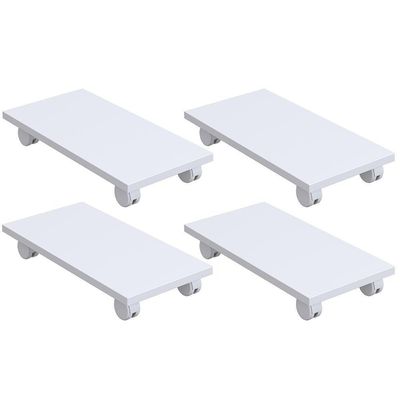 Kit 04 Suportes Para Cpu Com Rodízios Cyber L03 Branco