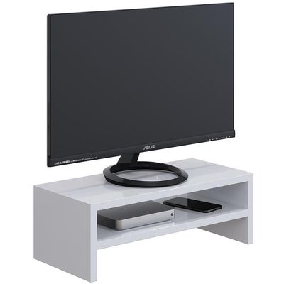 Kit 4 Suportes Stand Para Monitores Mesa Escritório Branco