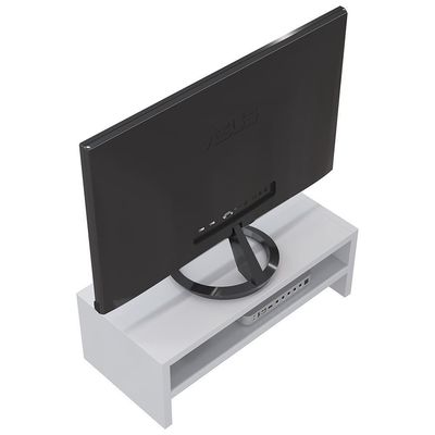 Kit 4 Suportes Stand Para Monitores Mesa Escritório Branco