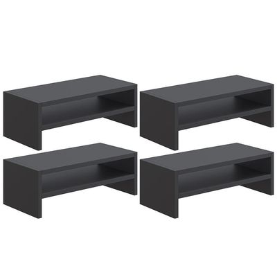 Kit 4 Suportes Stand Para Monitores Mesa Escritório Preto