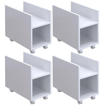 Kit 4 Suportes Para Cpu E Nobreak Com Rodízios Guide Branco