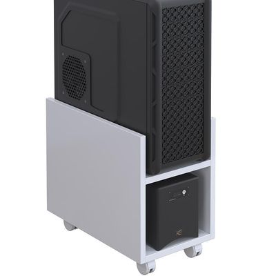 Kit 4 Suportes Para Cpu E Nobreak Com Rodízios Guide Branco