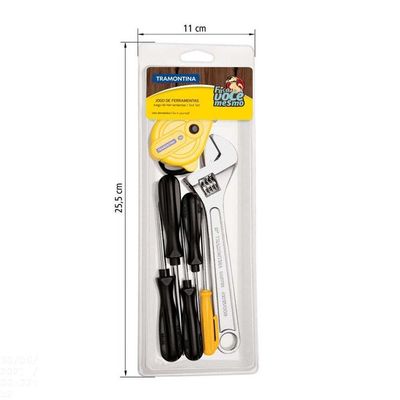 Kit De Ferramentas Tramontina Com Chaves De Fenda Chave Ajustável E Trena 7 Peças Tramontina
