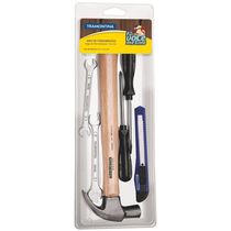 Kit De Ferramentas Tramontina Com Martelo Chaves Fixas Estilete E Chaves De Fenda 6 Peças Tramontina