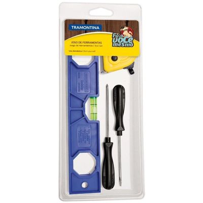 Kit De Ferramentas Tramontina Com Nível De Plástico Trena E Chaves De Fenda 4 Peças Tramontina