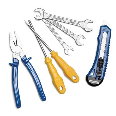 Kit Ferramentas Tramontina com Alicate Estilete Chaves 7 Pçs