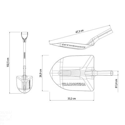 Pá De Bico 460/30 Em Aço Com Cabo De Madeira 71 Cm Com Empunhadura Plástica Curva Ergonôm
