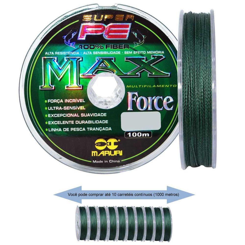 Linha De Pesca Multifilamento 1000M Max Force 4 Fios 0,45Mm 58Lb