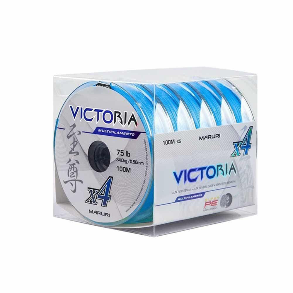 Linha de Pesca Multifilamento 4 Fios Azul 100m 0,34mm 48lb