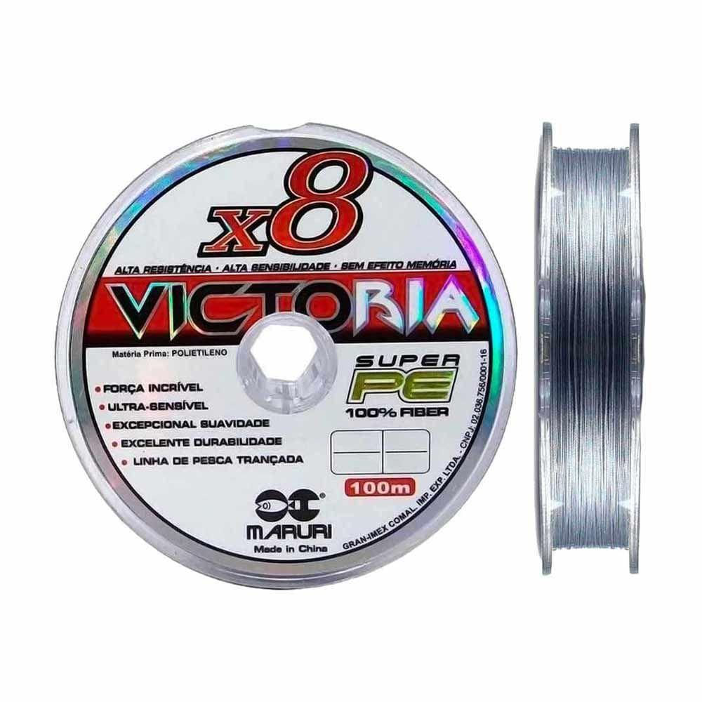 Linha de Pesca Multifilamento Cinza 8 Fios 100m 0.30mm 39lb