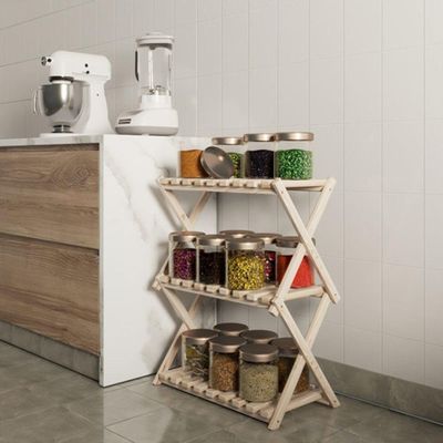 Estante Porta Temperos De Madeira Pinus Utensílios Para Cozinha