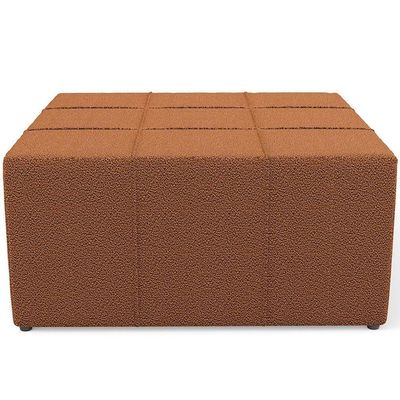 Kit 02 Puffs Decorativo Para Sala De Estar Quadrado Milano 90X90Cm W01 Bouclê Terracota