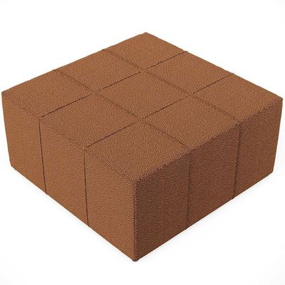 Kit 02 Puffs Decorativo Para Sala De Estar Quadrado Milano 90X90Cm W01 Bouclê Terracota