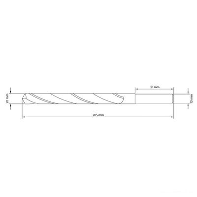 Broca Para Aço 20x205 Mm Tramontina Em Aço Rápido Hss Din 338 Tramontina