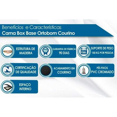 Cama Box Baú Solteiro Universal Courano White (88x188x35) - Ortobom