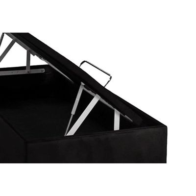 Cama Box Baú Queen Universal Suede Nero Black (158x198x35) - Ortobom