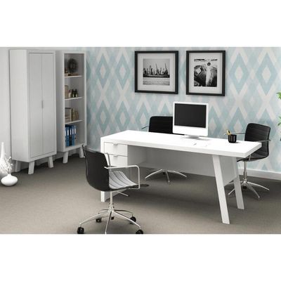 Mesa de Computador ME4122 c/ 2 Gavetas Nogal/FendiOff - Tecno Mobili