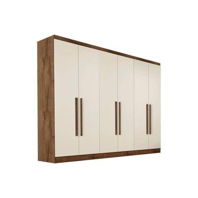 Guarda Roupa Casal 6 Portas e 6 Gavetas Oslo Braúna/Off White - Europa