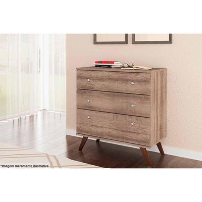 Cômoda Infantil RT 3018 c/ 3 Gavetas Rustico - Movelbento