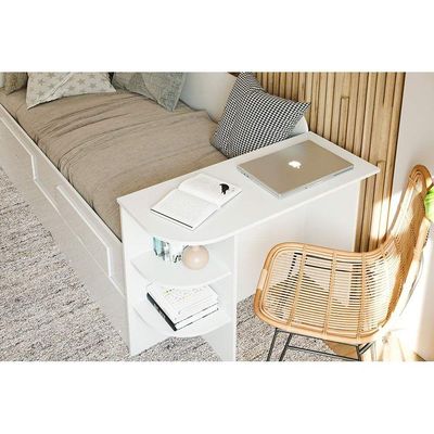 Sofá Cama Solteiro Helena c/ 2 Gavetas e Auxiliar Grafite - Cimol