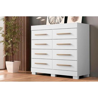 Cômoda Infantil Nalu c/ 8 Gavetas Branco - ACP