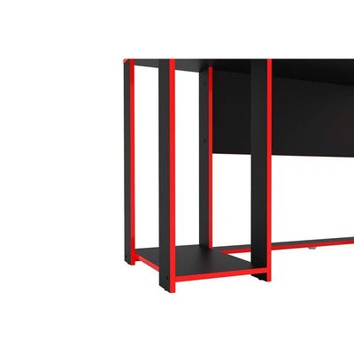 Mesa Computador Gamer Singapura Preto/Vermelho - Politorno