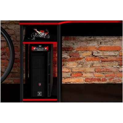 Mesa Computador Gamer ME4152 Preto/Vermelho - Tecno Mobili