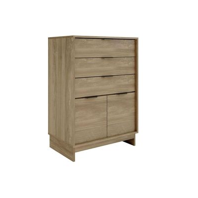 Cômoda Infantil 1112 c/ 2 Portas e 3 Gavetas Noce - Carraro
