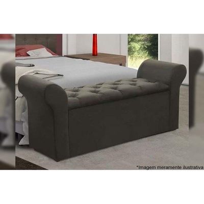 Recamier de Quarto Casal Miami Suede Marrom Chocolate Simbal