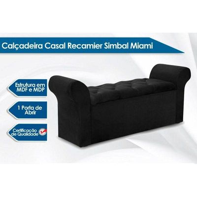 Recamier de Quarto Casal Miami Suede Marrom Chocolate Simbal