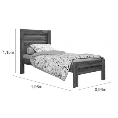 Cama Solteiro Safira Cinamomo/Off White - Tcil Móveis