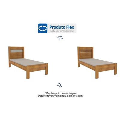 Cama Solteiro Safira Cinamomo/Off White - Tcil Móveis