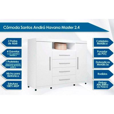 Guarda Roupa Master 8.6 + Cômoda Master 2.4 Atacama - Santos Andirá