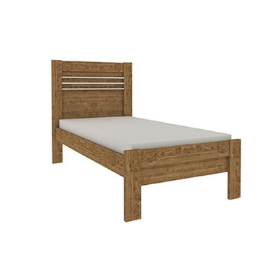 Cama Solteiro Safira Cinamomo/Off White - Tcil Móveis