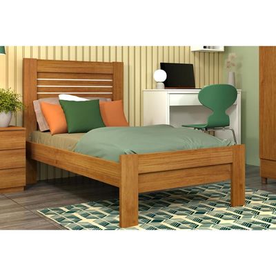 Cama Solteiro Safira Cinamomo/Off White - Tcil Móveis