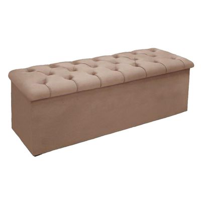 Calçadeira Quarto Casal Lotus Suede Bege - Simbal