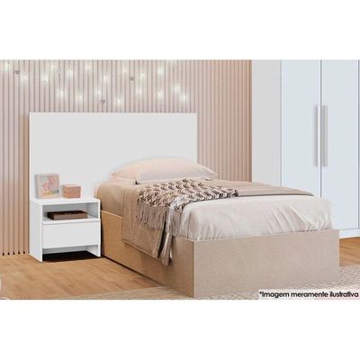 Cabeceira Cama Box Madeirado Solteiro Prime c/ 1Gaveta Branco - Novo Horizonte