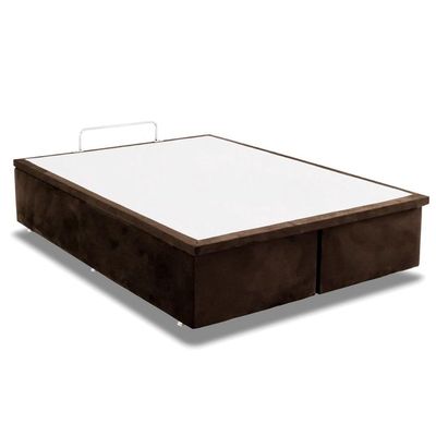 Cama Box Baú Casal Universal Suede Brown (138x188x35) - Ortobom