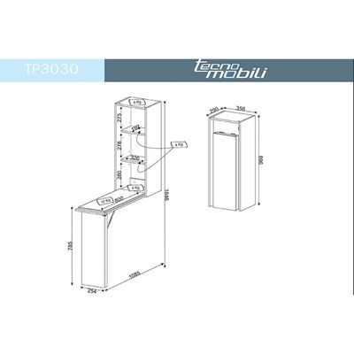 Tábua Passar Retrátil TP3030 Branco - Tecno Mobili