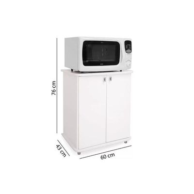 Multiuso Quarto Balcão  ASM155 c/ 2 Portas Branco - Movelbento