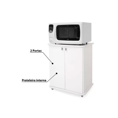 Multiuso Quarto Balcão  ASM155 c/ 2 Portas Branco - Movelbento